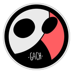 Logo de Gach, emblème rond en forme de masque de crâne avec le logotype Gach